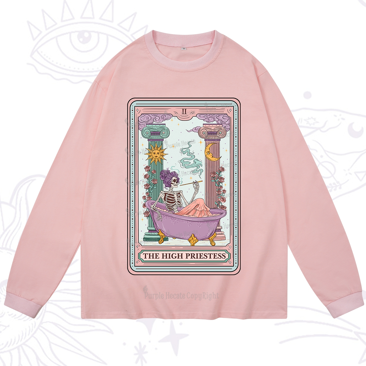 Purplehecate The Noble High Priestess Tarot Card Long Sleeve T-Shirt