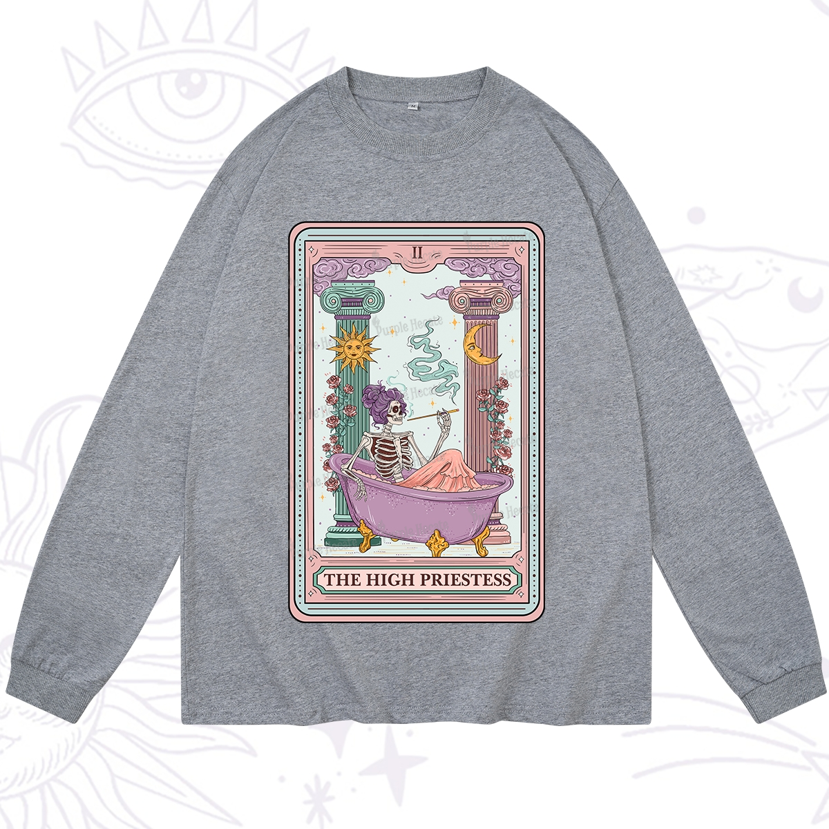 Purplehecate The Noble High Priestess Tarot Card Long Sleeve T-Shirt