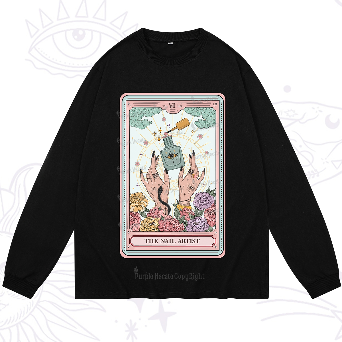 Purplehecate The Nail Artist Life Tarot Long Sleeve T-Shirt