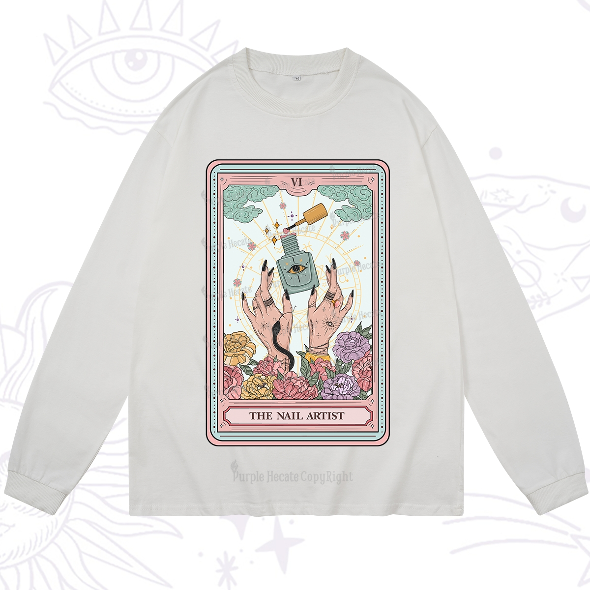 Purplehecate The Nail Artist Life Tarot Long Sleeve T-Shirt