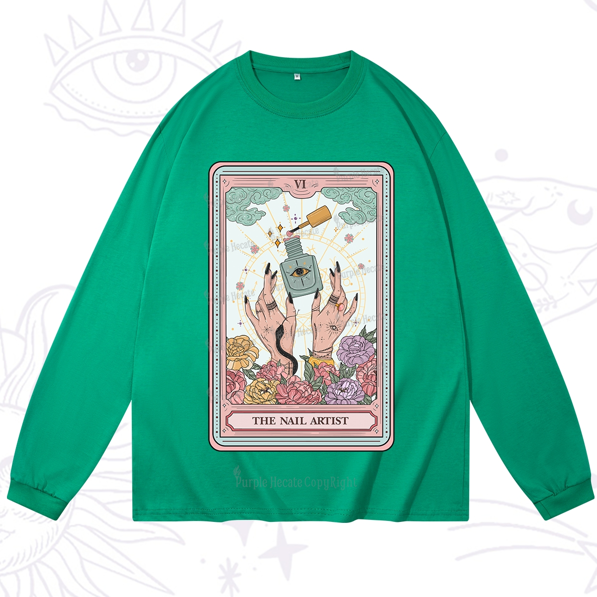 Purplehecate The Nail Artist Life Tarot Long Sleeve T-Shirt