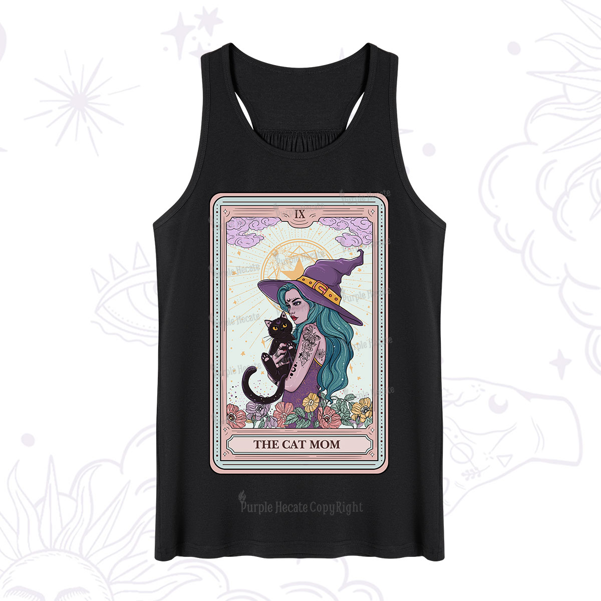 Purplehecate The Gothic Cat Mom Tarot Tank