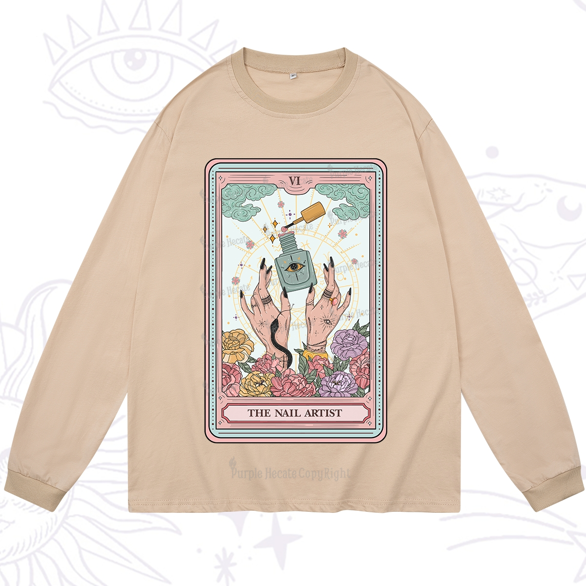 Purplehecate The Nail Artist Life Tarot Long Sleeve T-Shirt