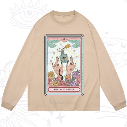 Purplehecate The Nail Artist Life Tarot Long Sleeve T-Shirt