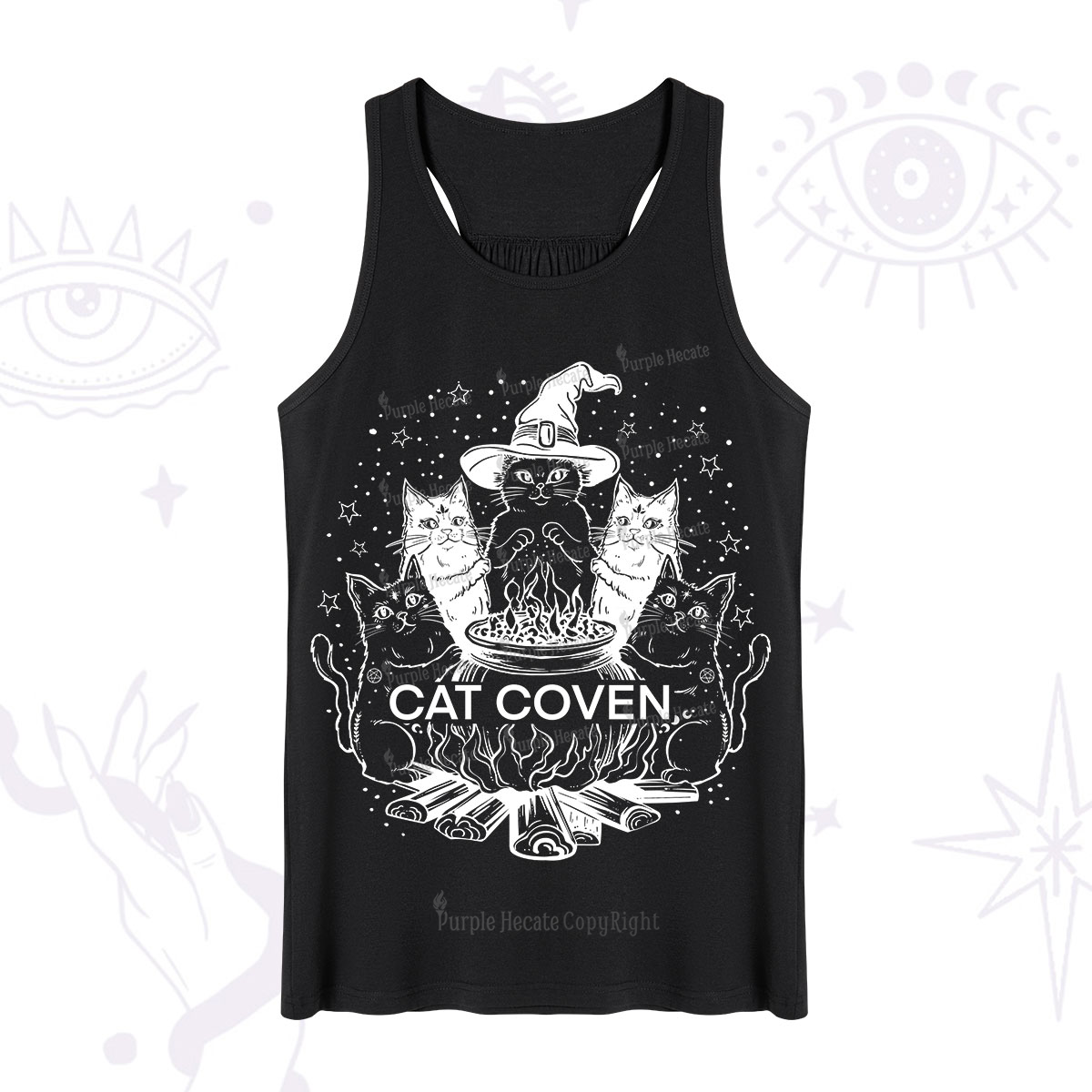 Purplehecate Witchy Cat Coven Tank