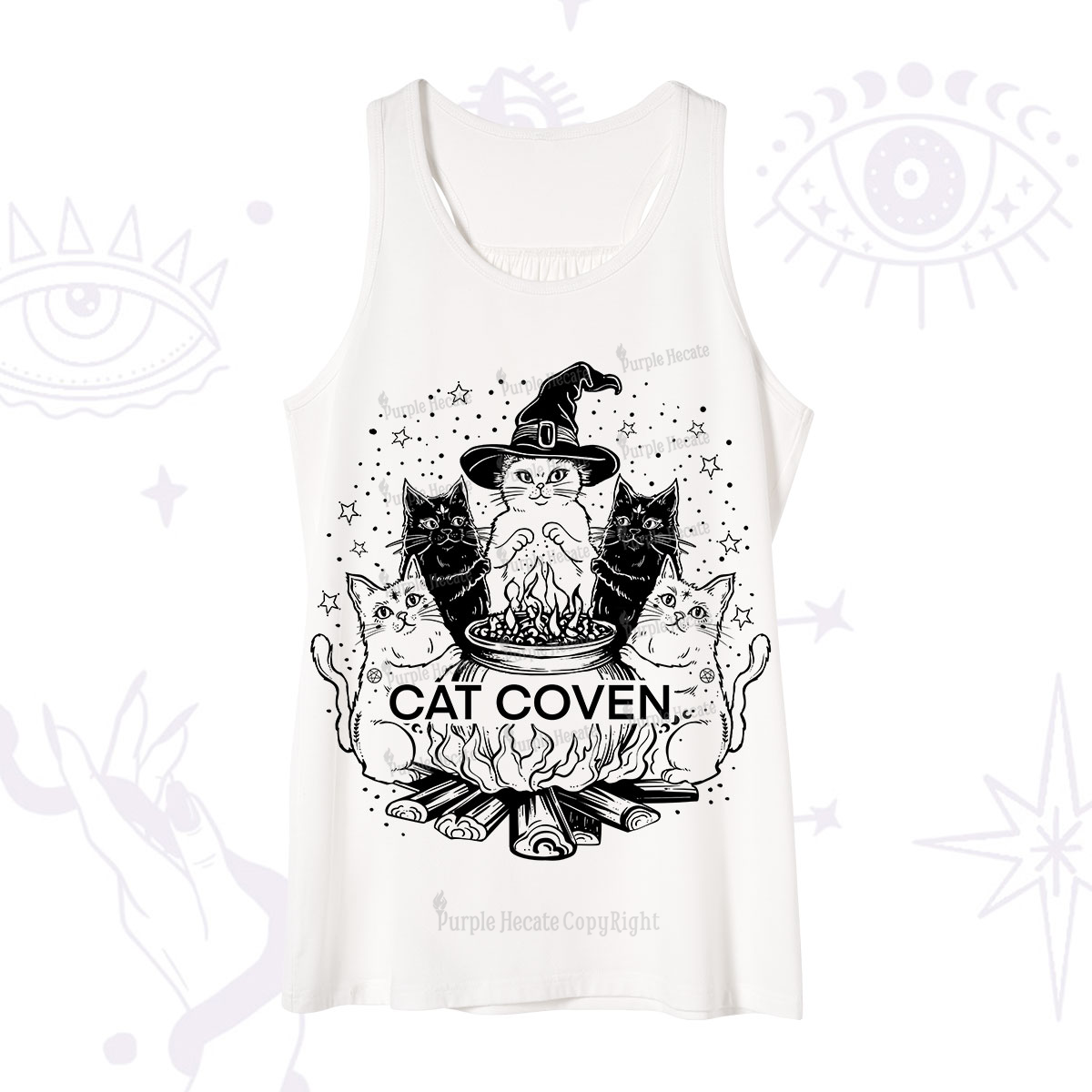 Purplehecate Witchy Cat Coven Tank