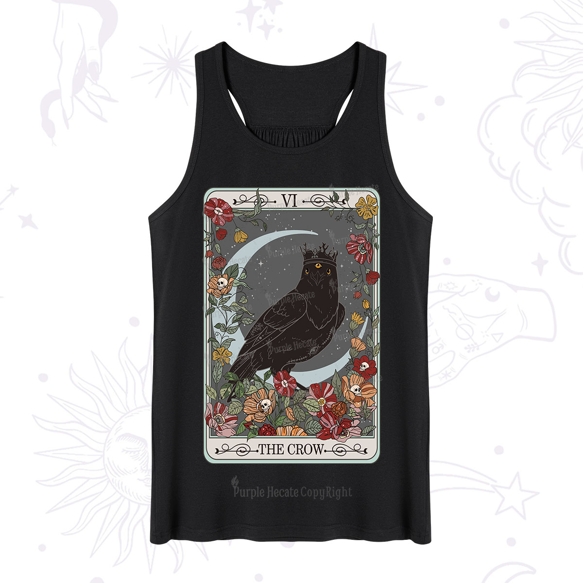 Purplehecate The Crow Tarot Card Tank