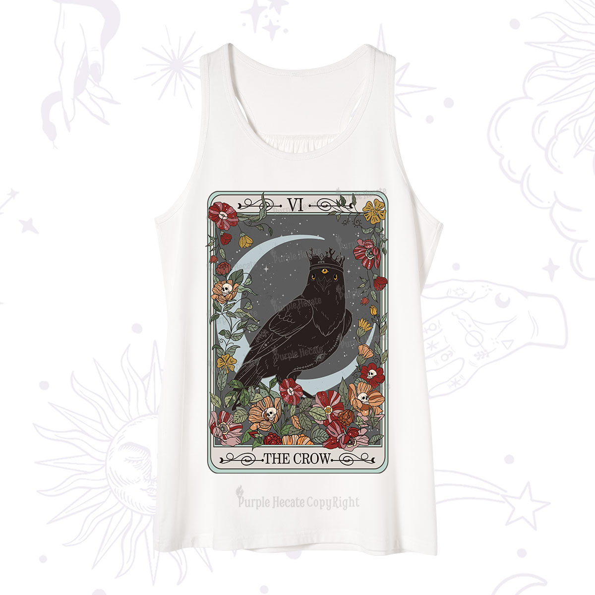 Purplehecate The Crow Tarot Card Tank