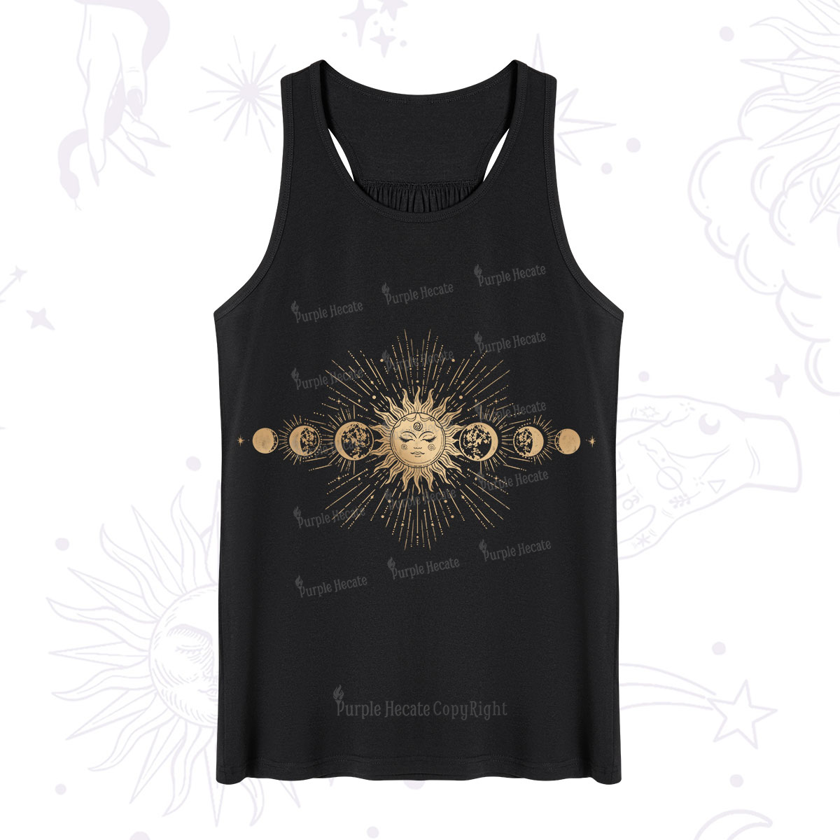 Purplehecate Mystical Moon And Sun Tank
