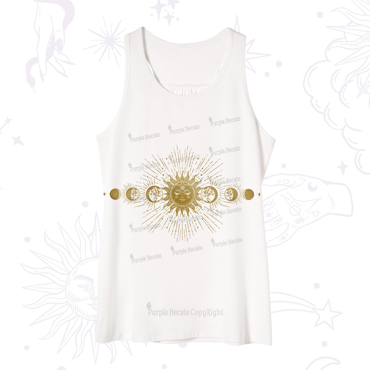 Purplehecate Mystical Moon And Sun Tank