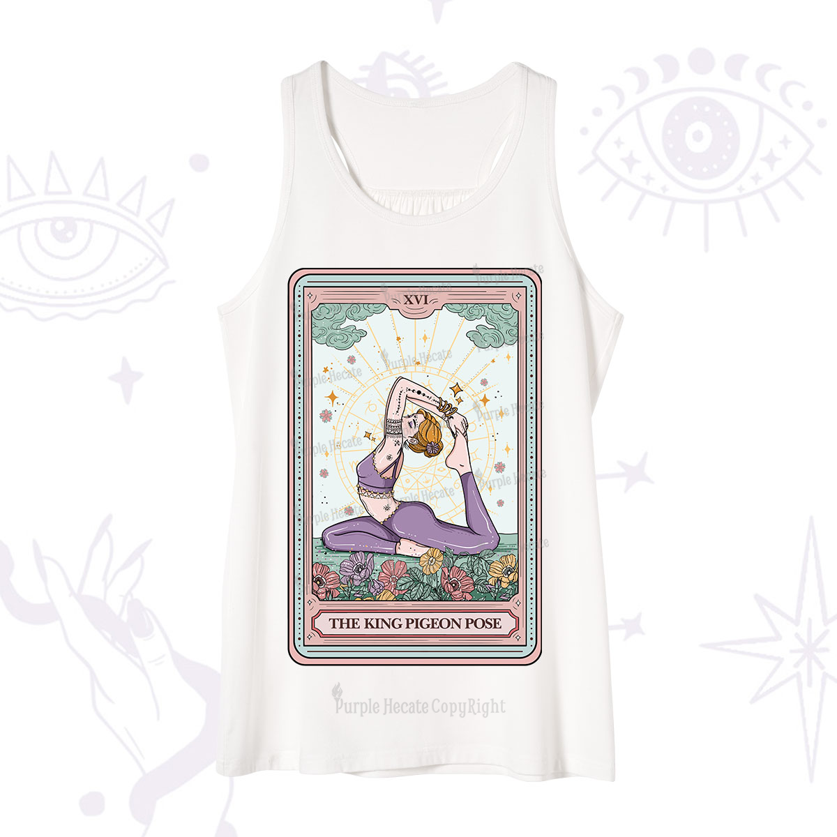 Purplehecate The King Pigeon Pose Tarot Card Tank