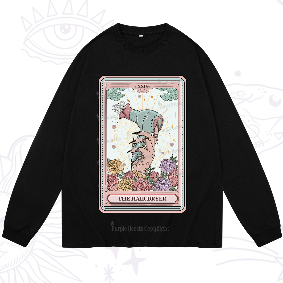 Purplehecate The Hair Dryer Life Tarot Long Sleeve T-Shirt