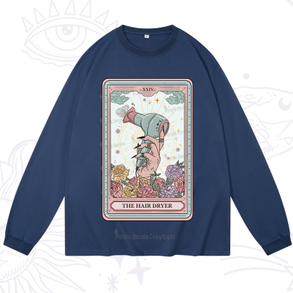 Purplehecate The Hair Dryer Life Tarot Long Sleeve T-Shirt