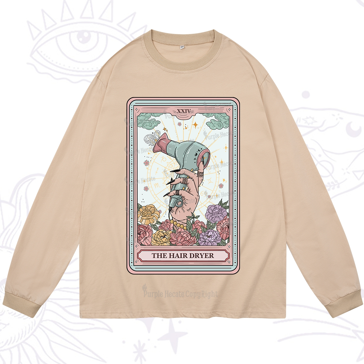 Purplehecate The Hair Dryer Life Tarot Long Sleeve T-Shirt