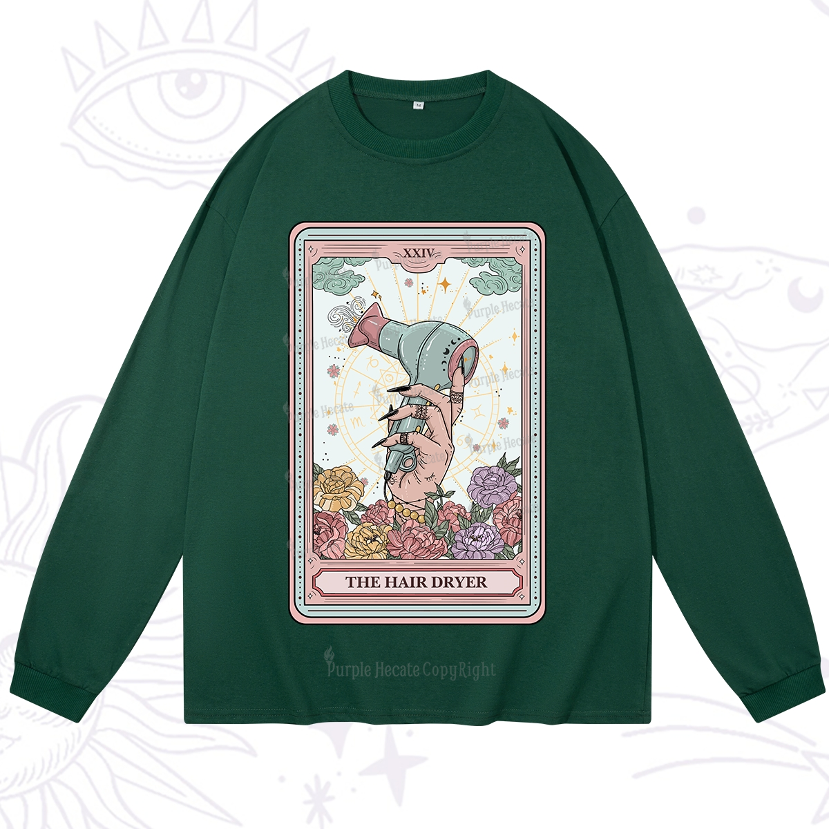 Purplehecate The Hair Dryer Life Tarot Long Sleeve T-Shirt