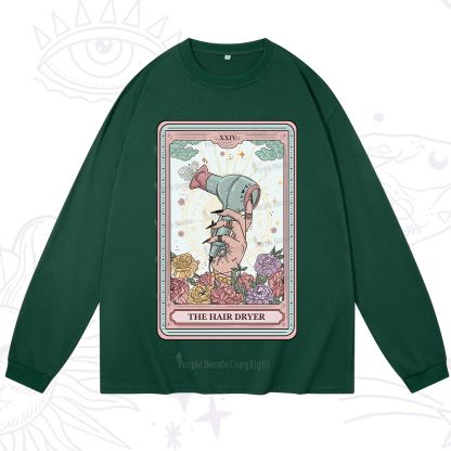 Purplehecate The Hair Dryer Life Tarot Long Sleeve T-Shirt