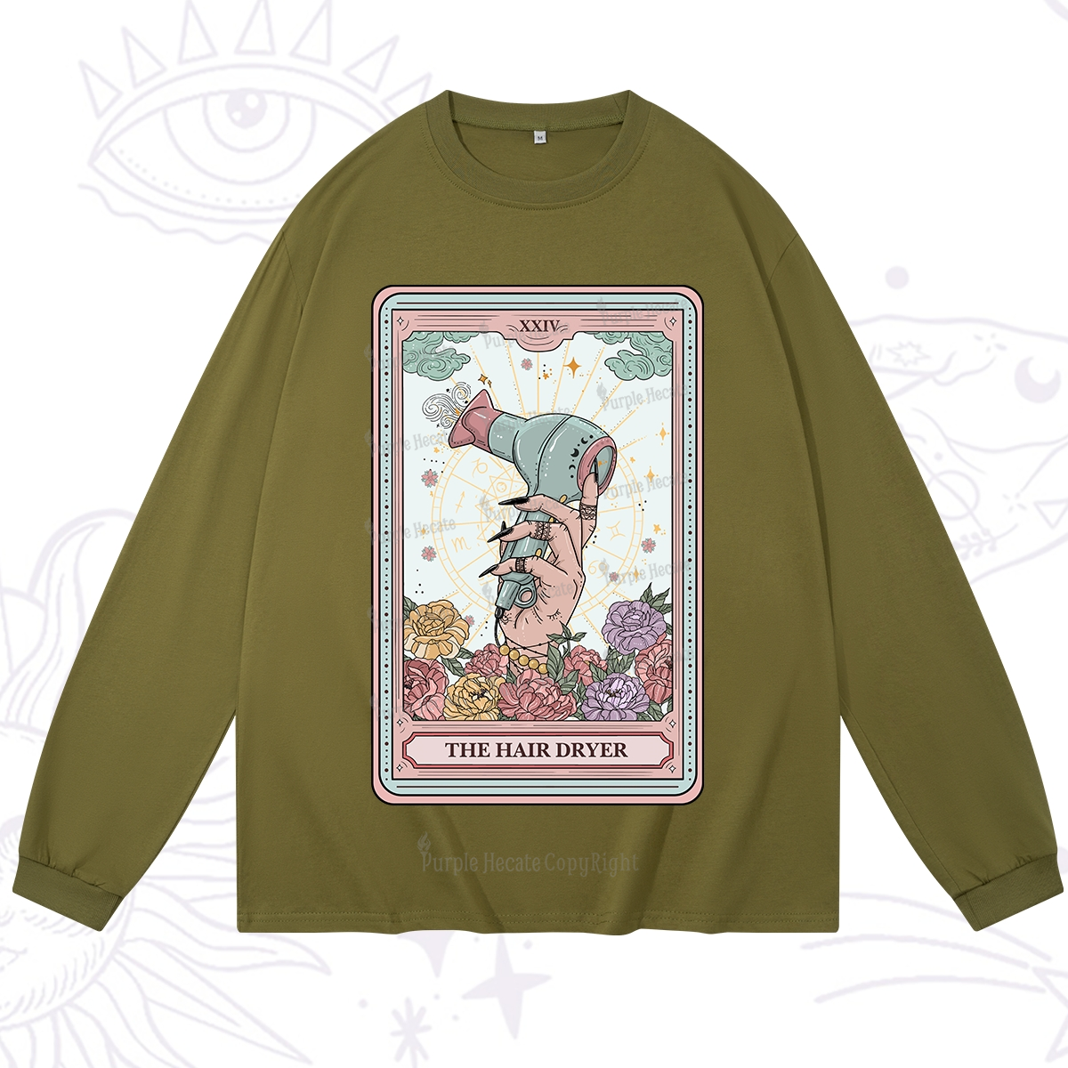 Purplehecate The Hair Dryer Life Tarot Long Sleeve T-Shirt