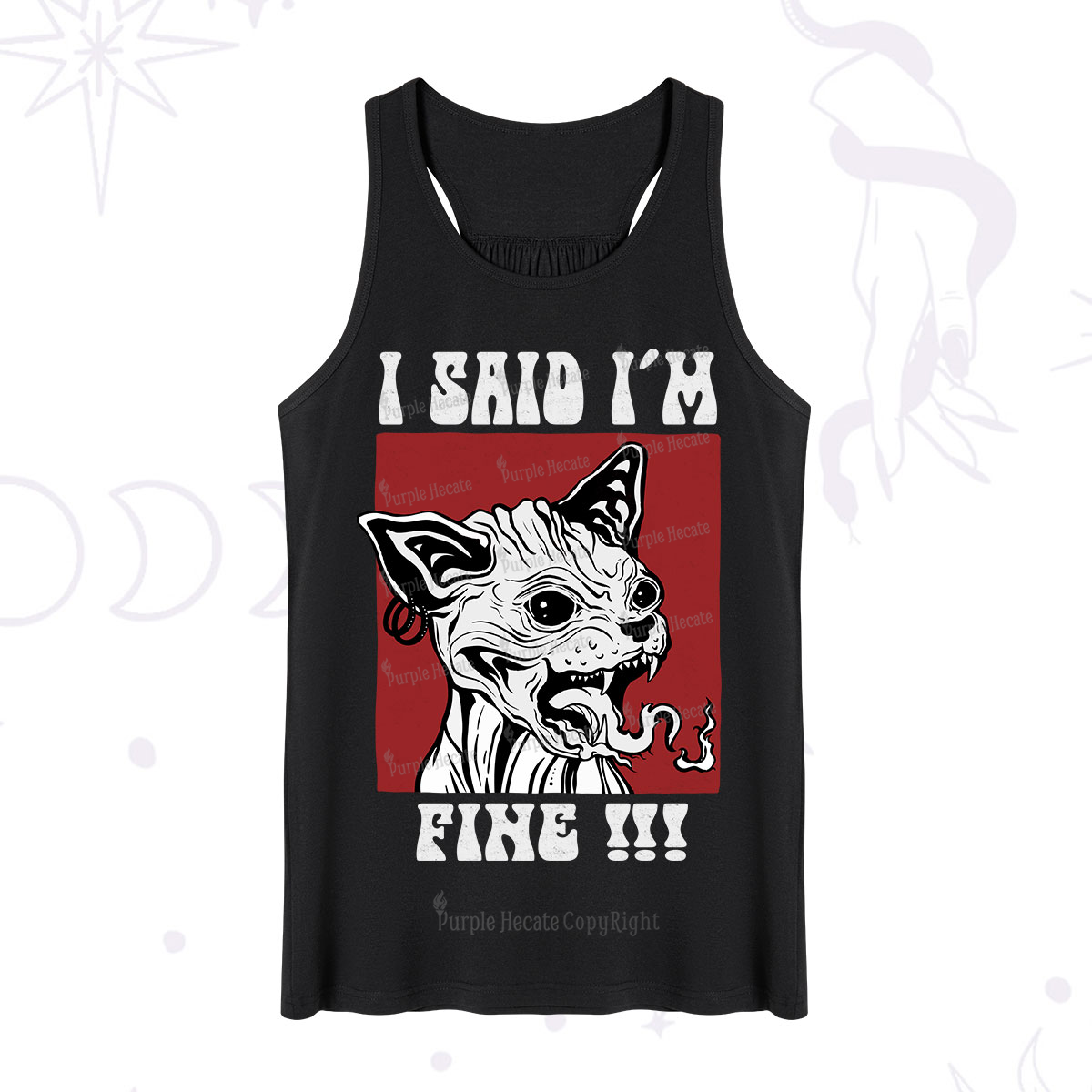 Purplehecate Angry Cat Tank