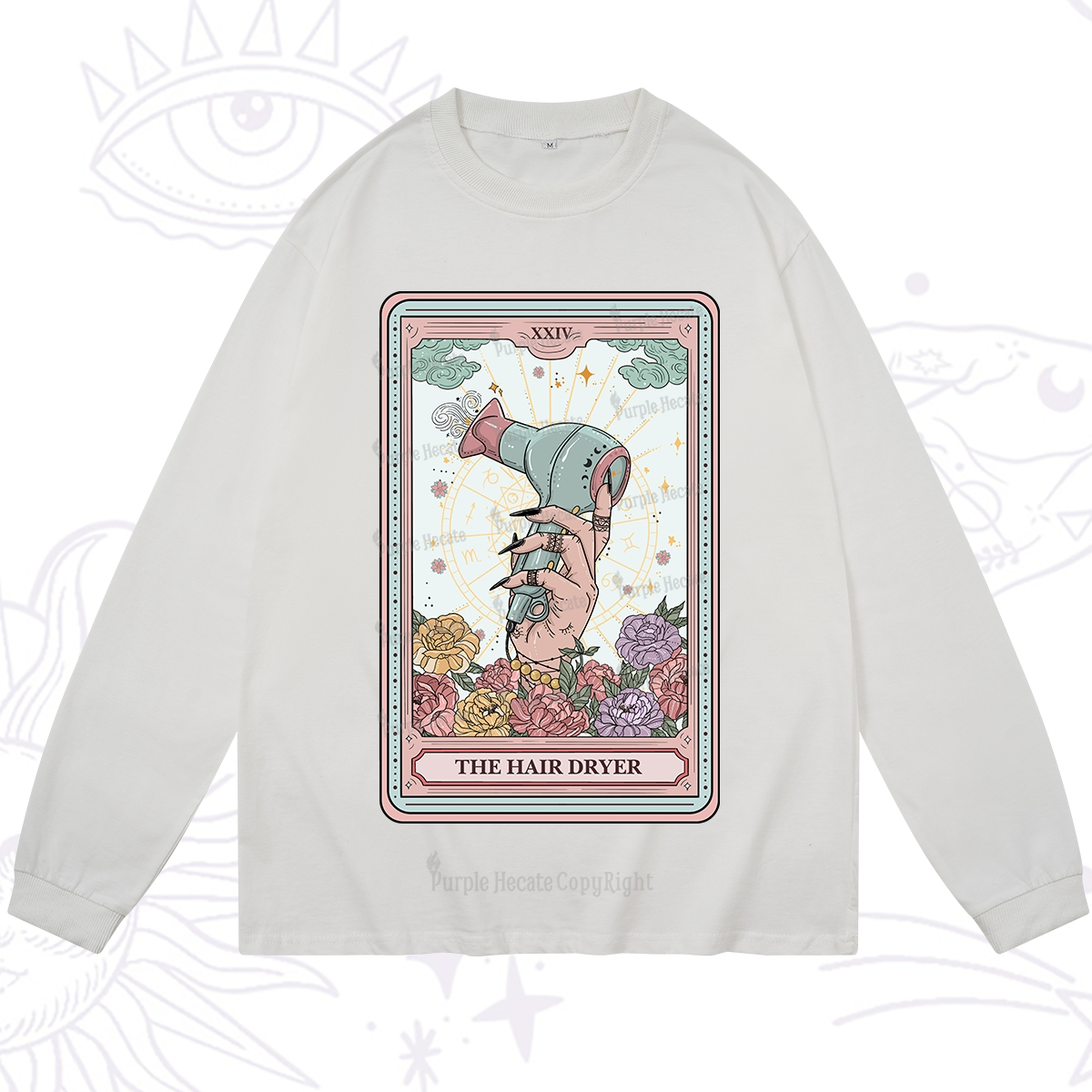 Purplehecate The Hair Dryer Life Tarot Long Sleeve T-Shirt