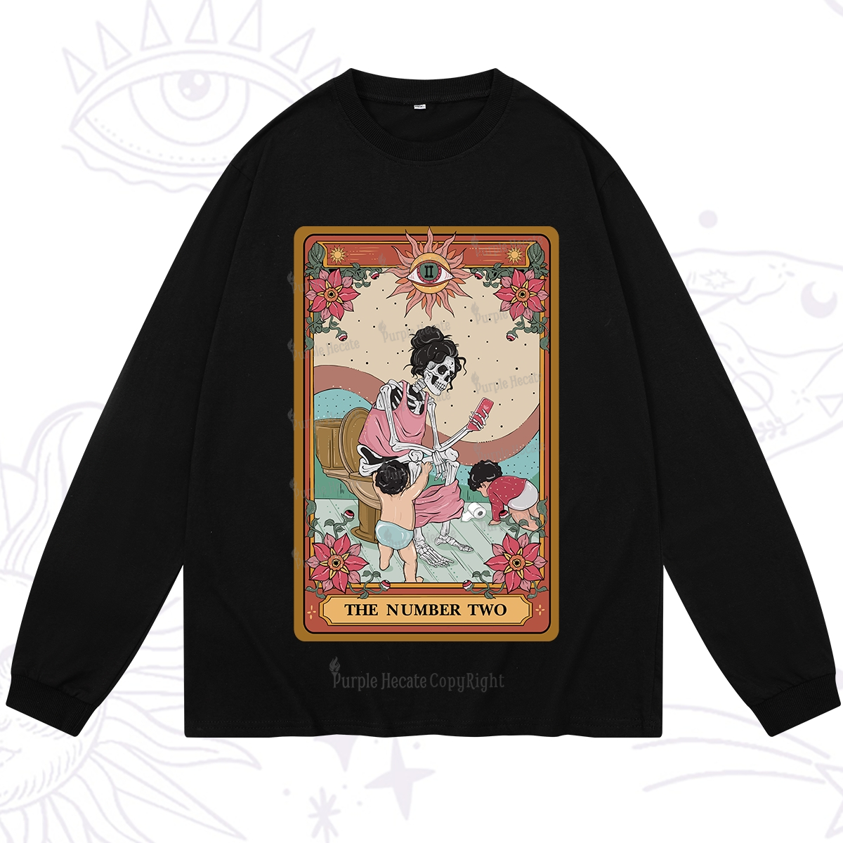 Purplehecate The Number Two Tarot Long Sleeve T-Shirt