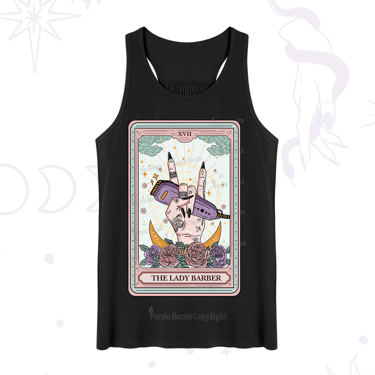 Purplehecate The Lady Barber Tarot Card Tank