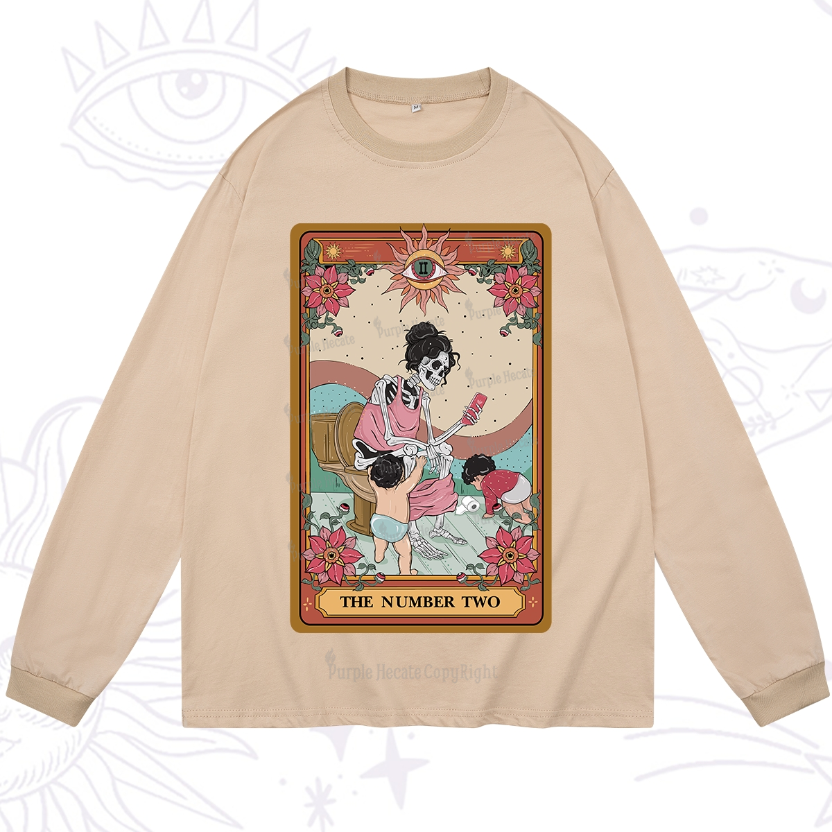 Purplehecate The Number Two Tarot Long Sleeve T-Shirt