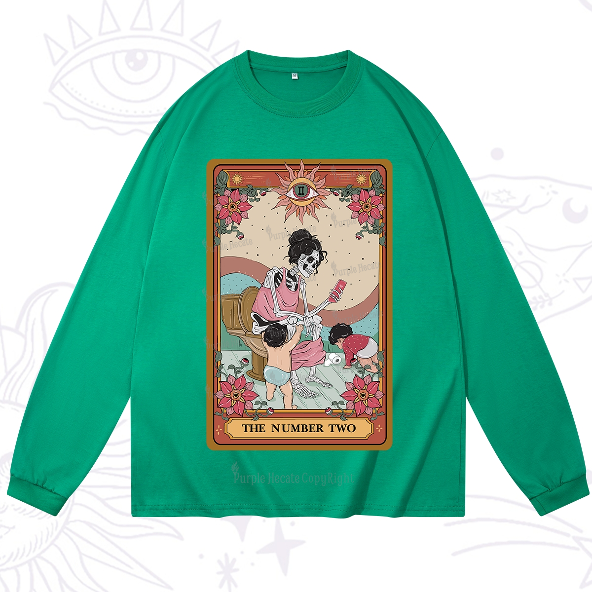 Purplehecate The Number Two Tarot Long Sleeve T-Shirt