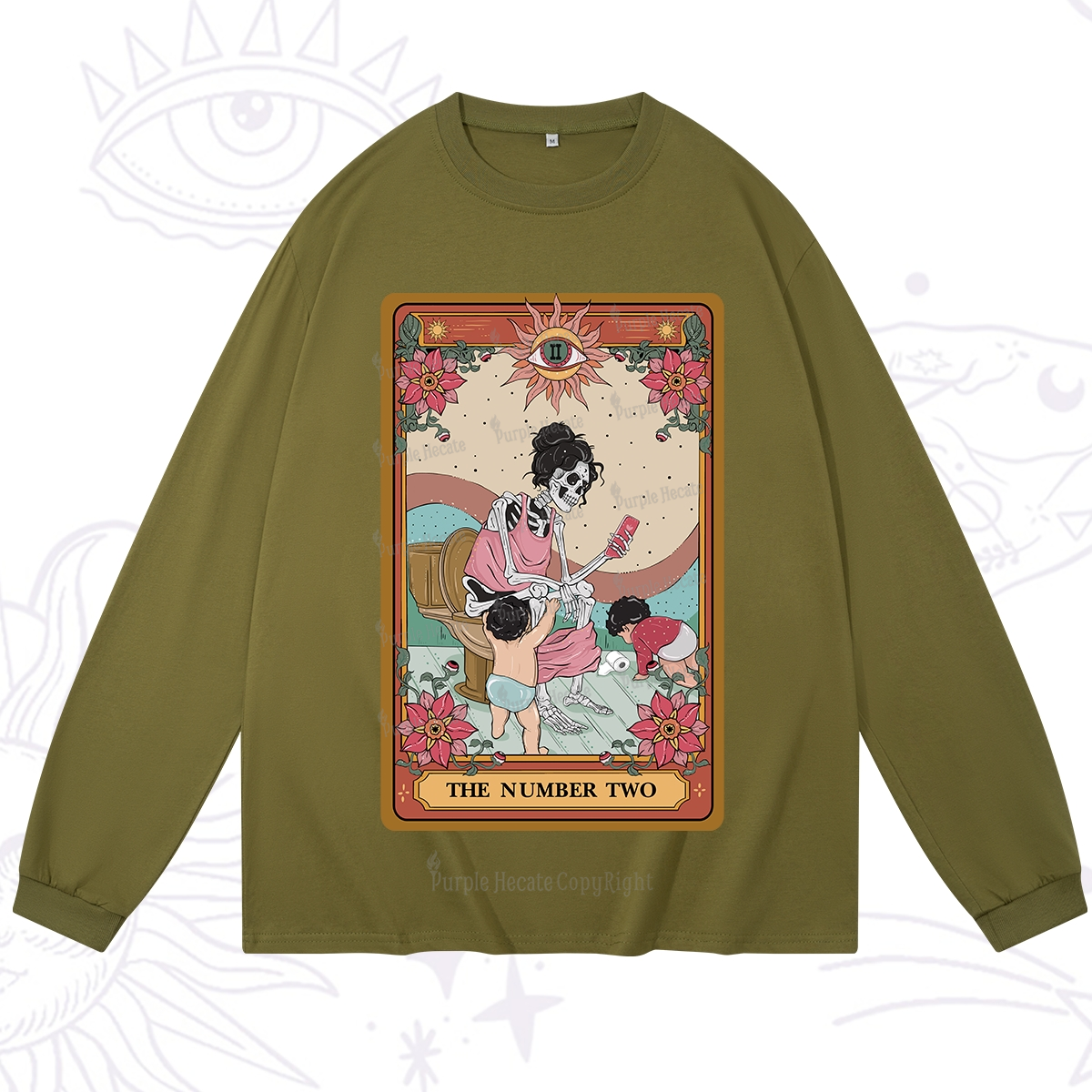 Purplehecate The Number Two Tarot Long Sleeve T-Shirt