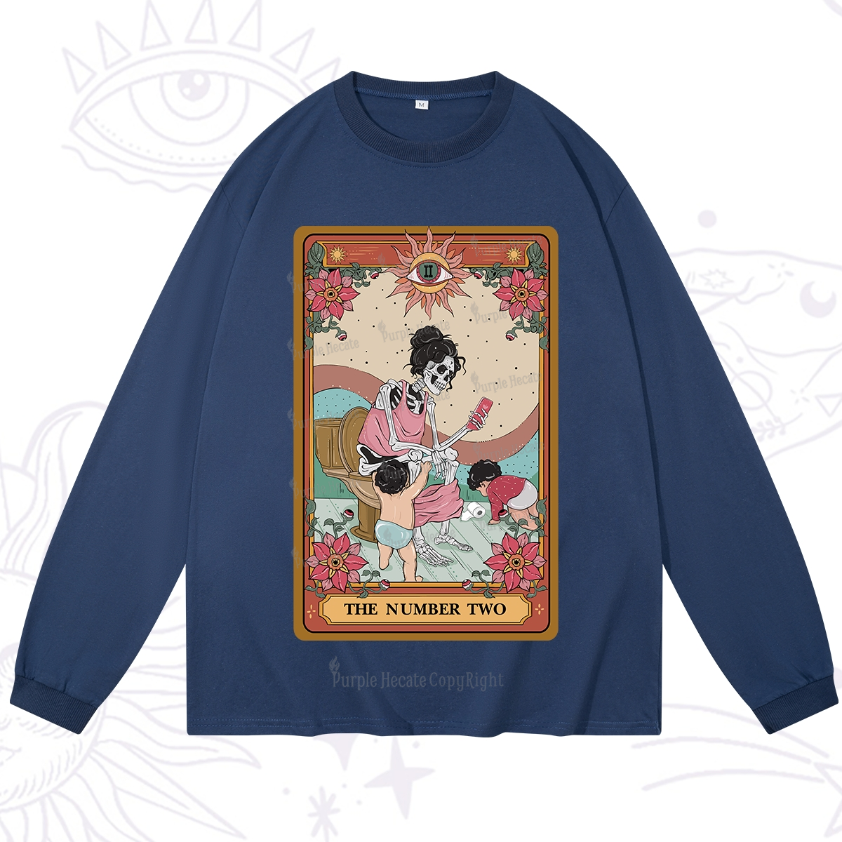 Purplehecate The Number Two Tarot Long Sleeve T-Shirt