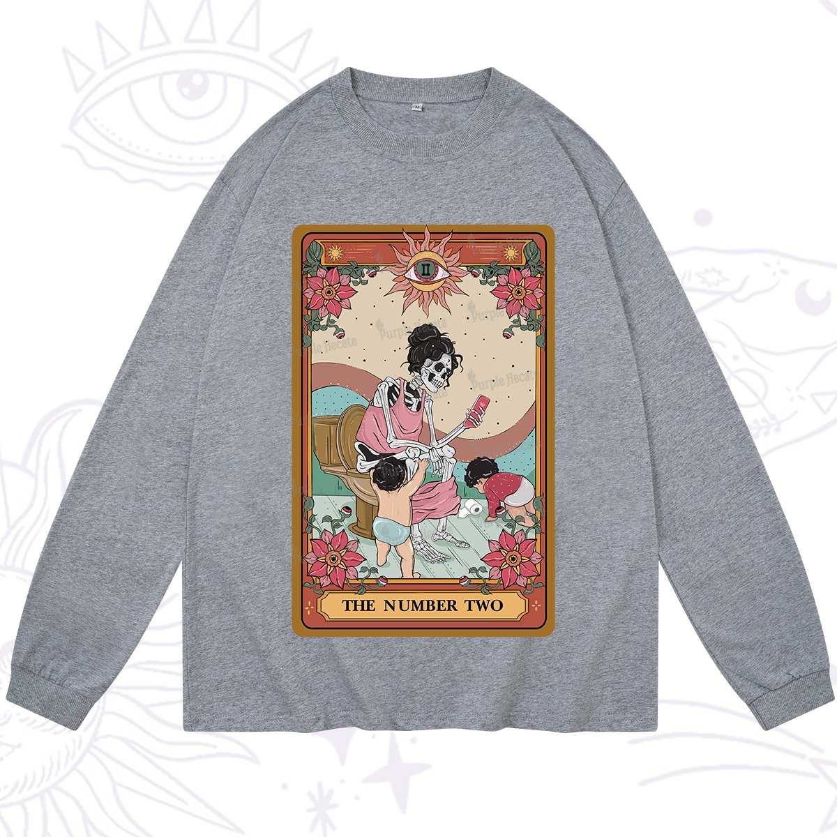 Purplehecate The Number Two Tarot Long Sleeve T-Shirt