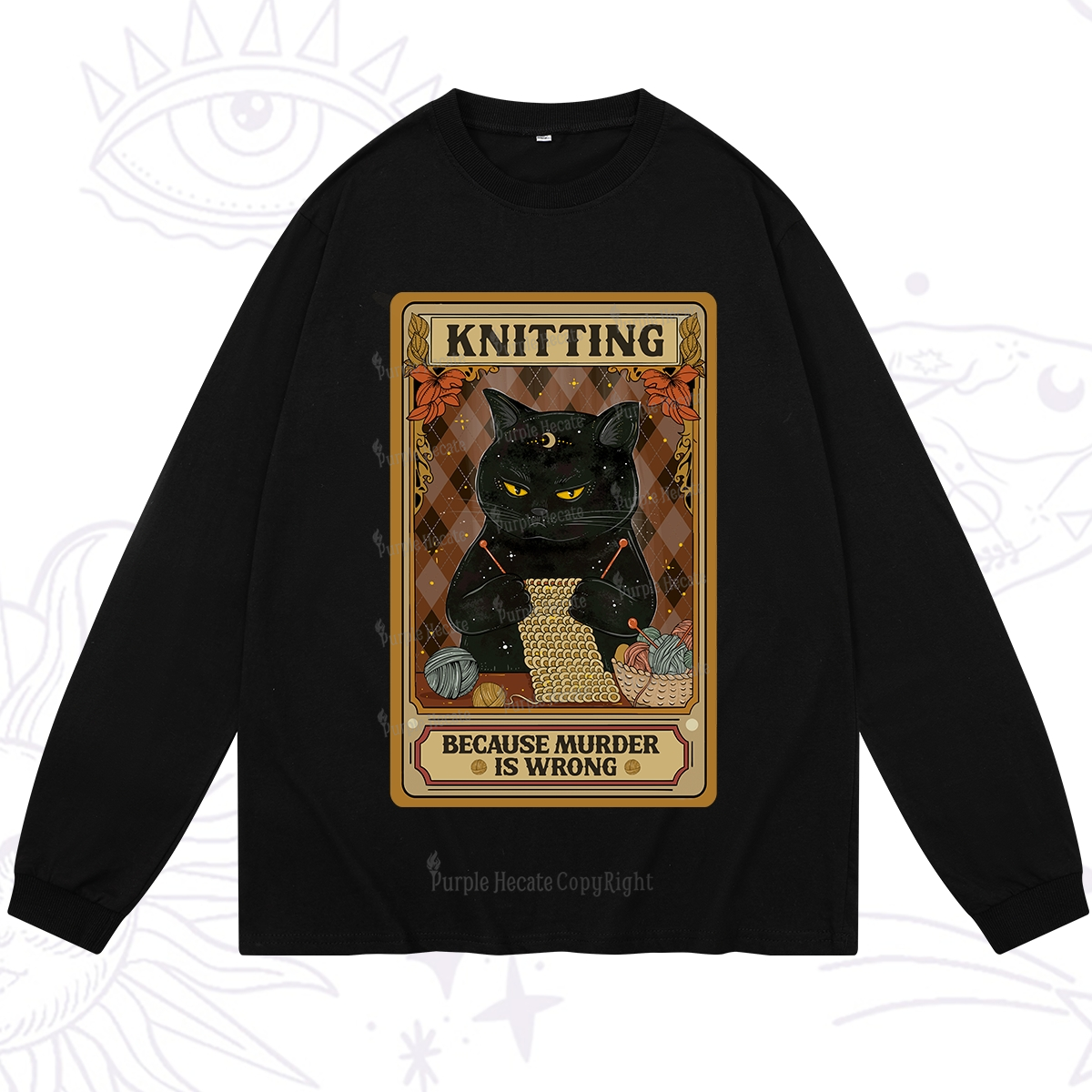 Purplehecate Knitting Because Murder Is Wrong Long Sleeve T-Shirt