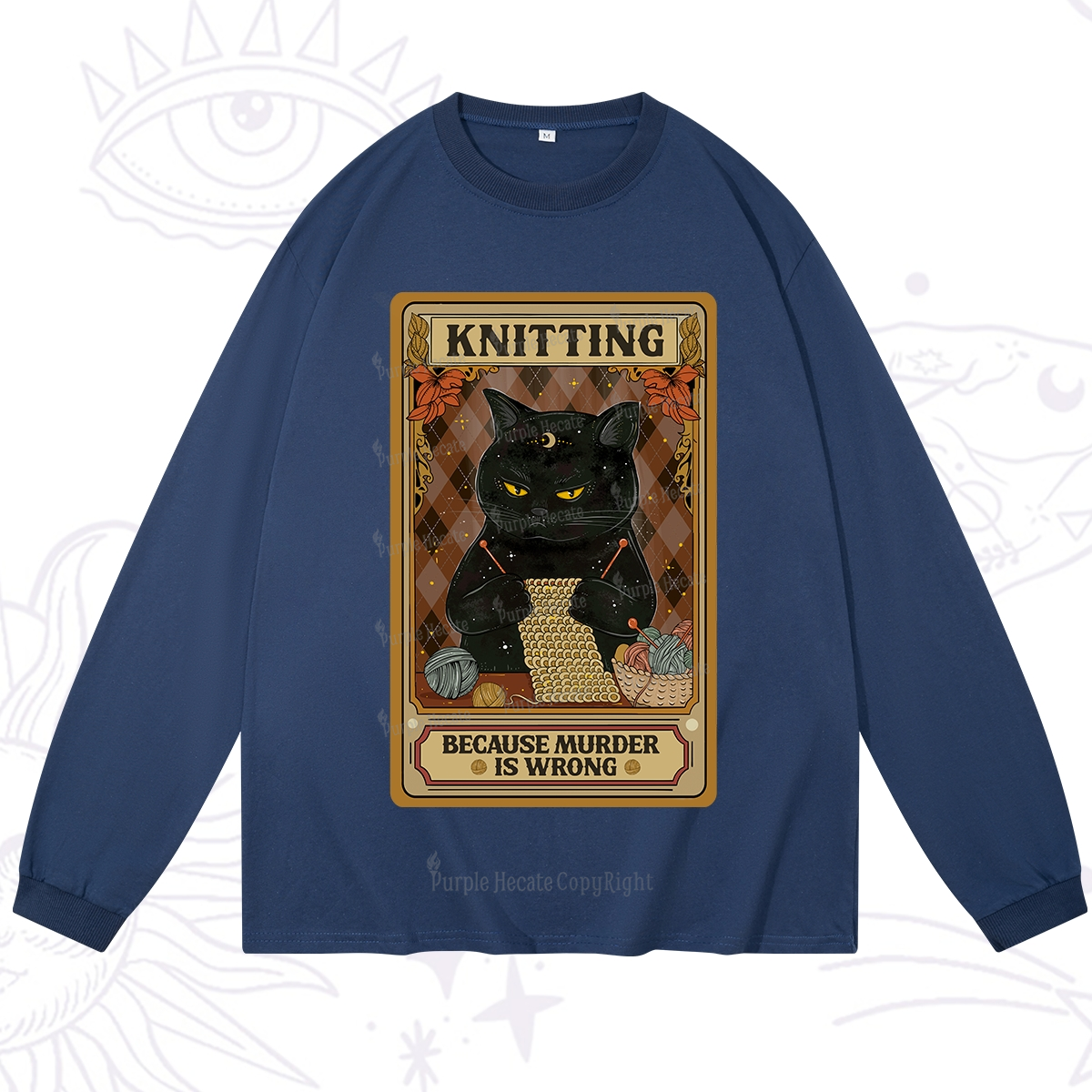 Purplehecate Knitting Because Murder Is Wrong Long Sleeve T-Shirt