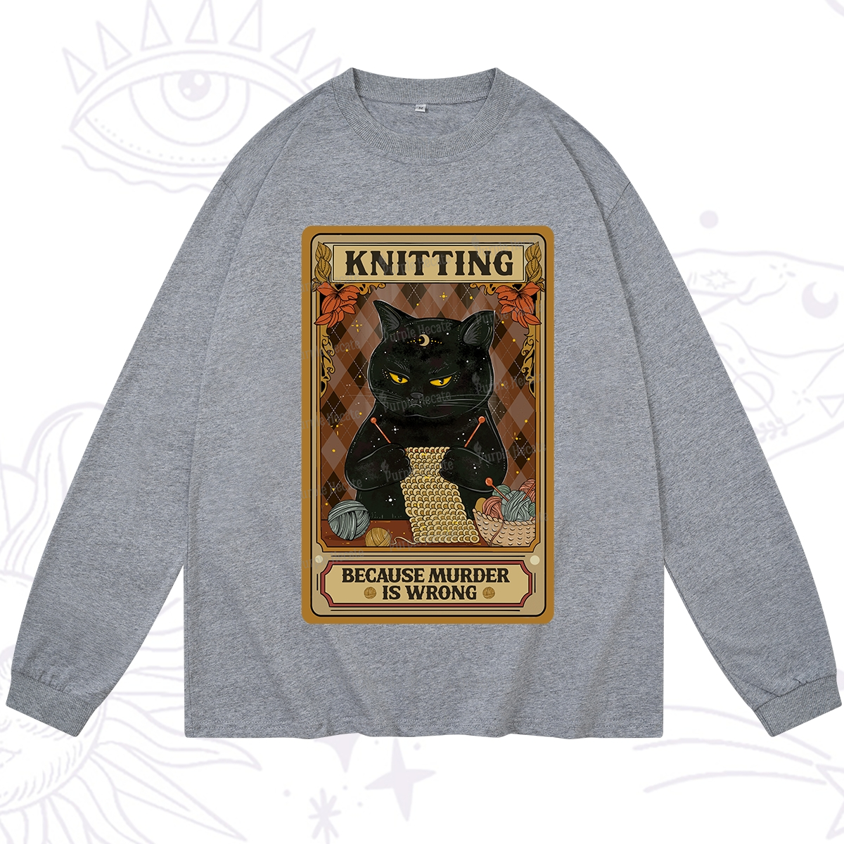 Purplehecate Knitting Because Murder Is Wrong Long Sleeve T-Shirt