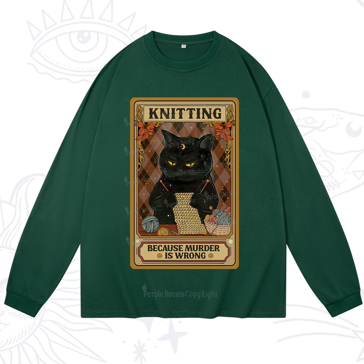 Purplehecate Knitting Because Murder Is Wrong Long Sleeve T-Shirt