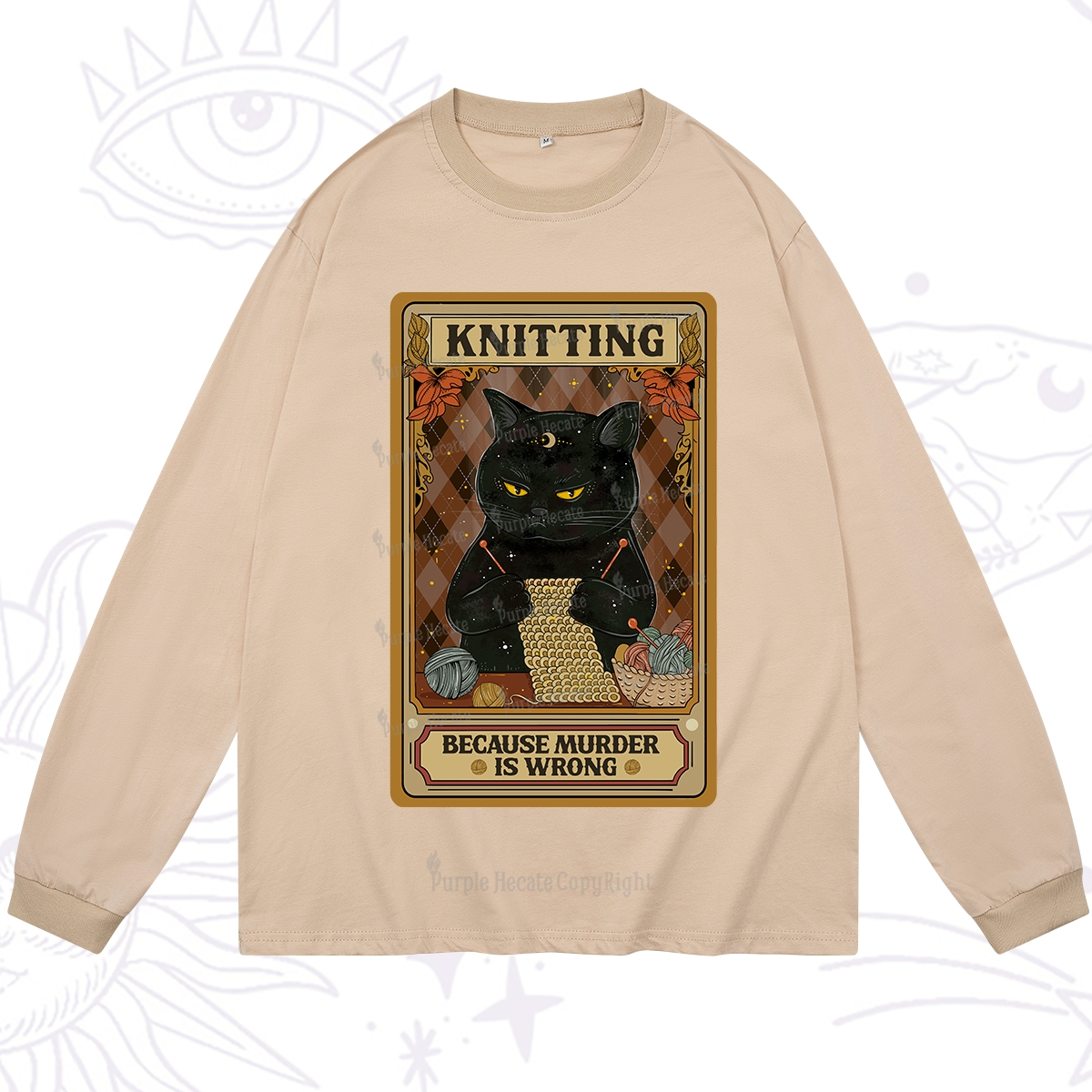 Purplehecate Knitting Because Murder Is Wrong Long Sleeve T-Shirt