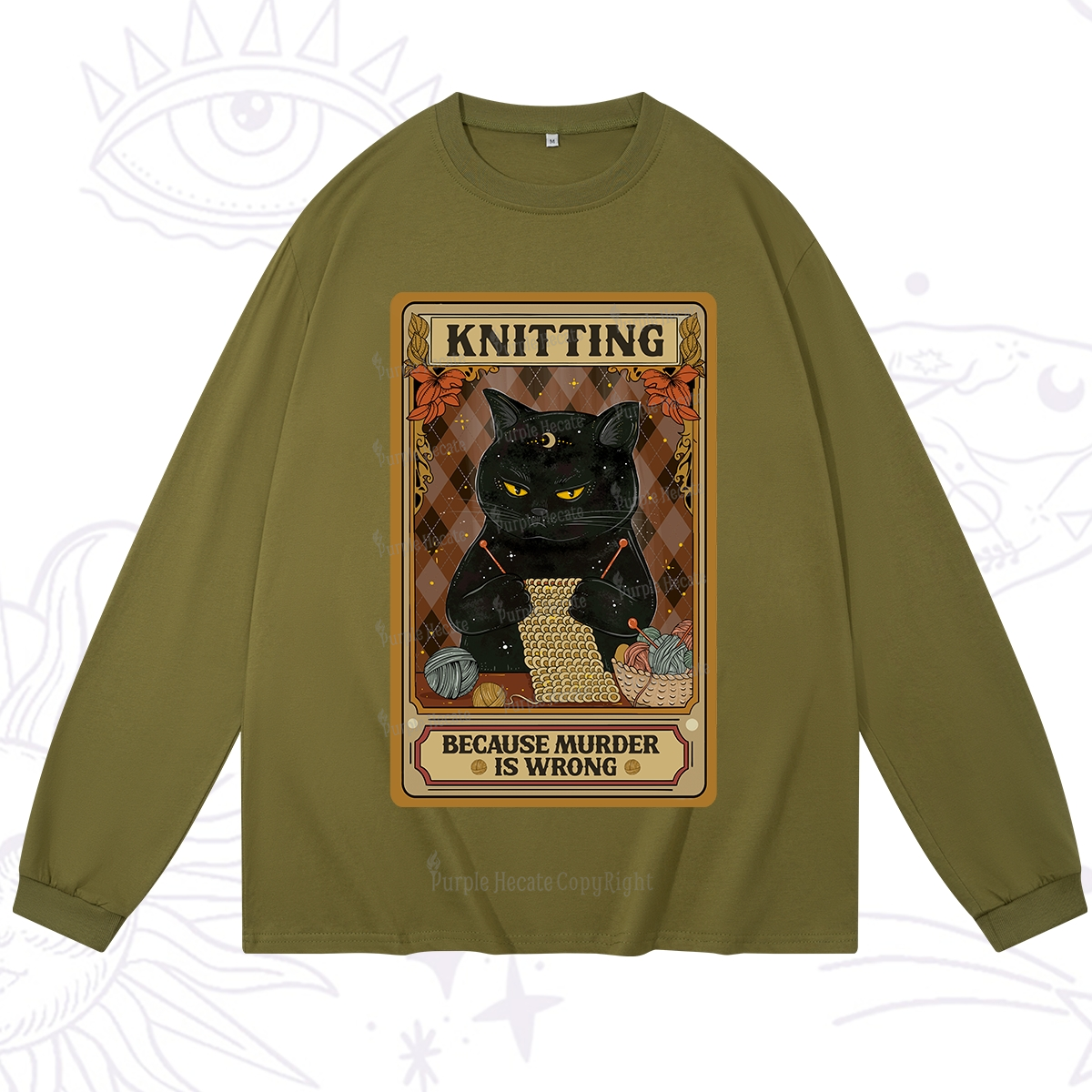 Purplehecate Knitting Because Murder Is Wrong Long Sleeve T-Shirt