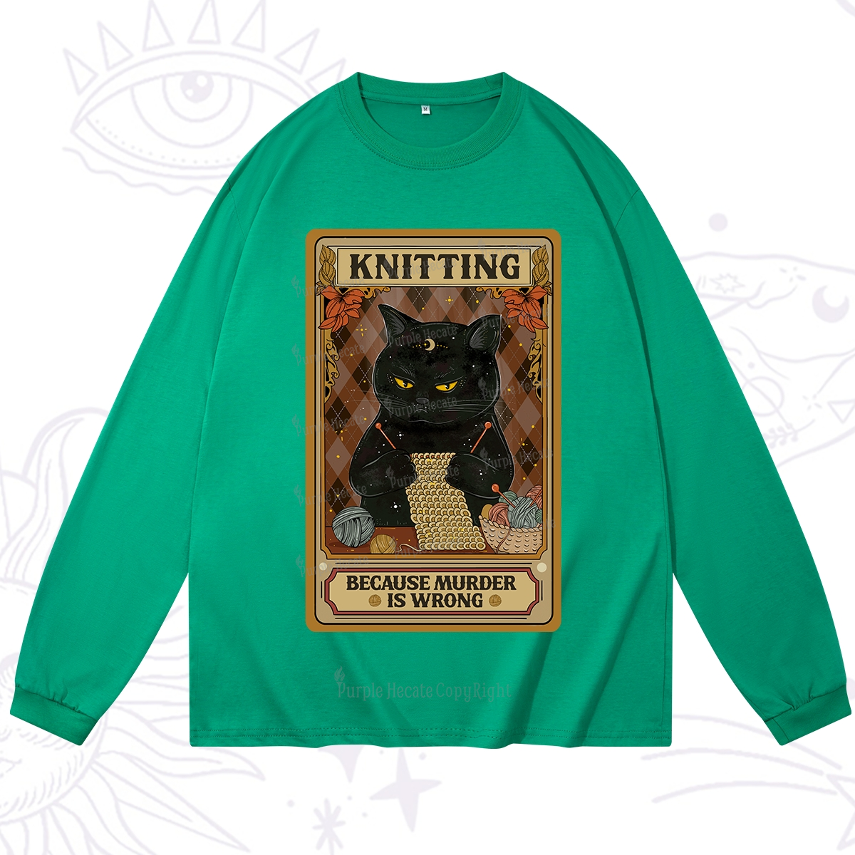Purplehecate Knitting Because Murder Is Wrong Long Sleeve T-Shirt