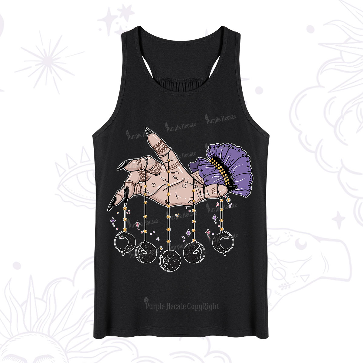 Purplehecate Feline Lunar Phases Tank