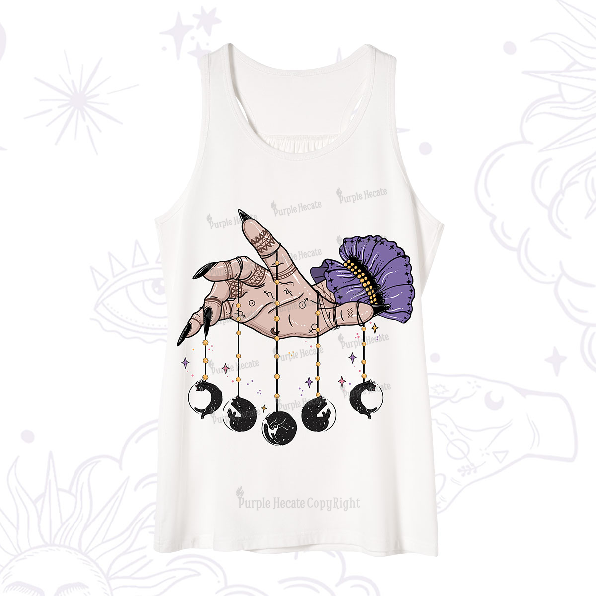 Purplehecate Feline Lunar Phases Tank