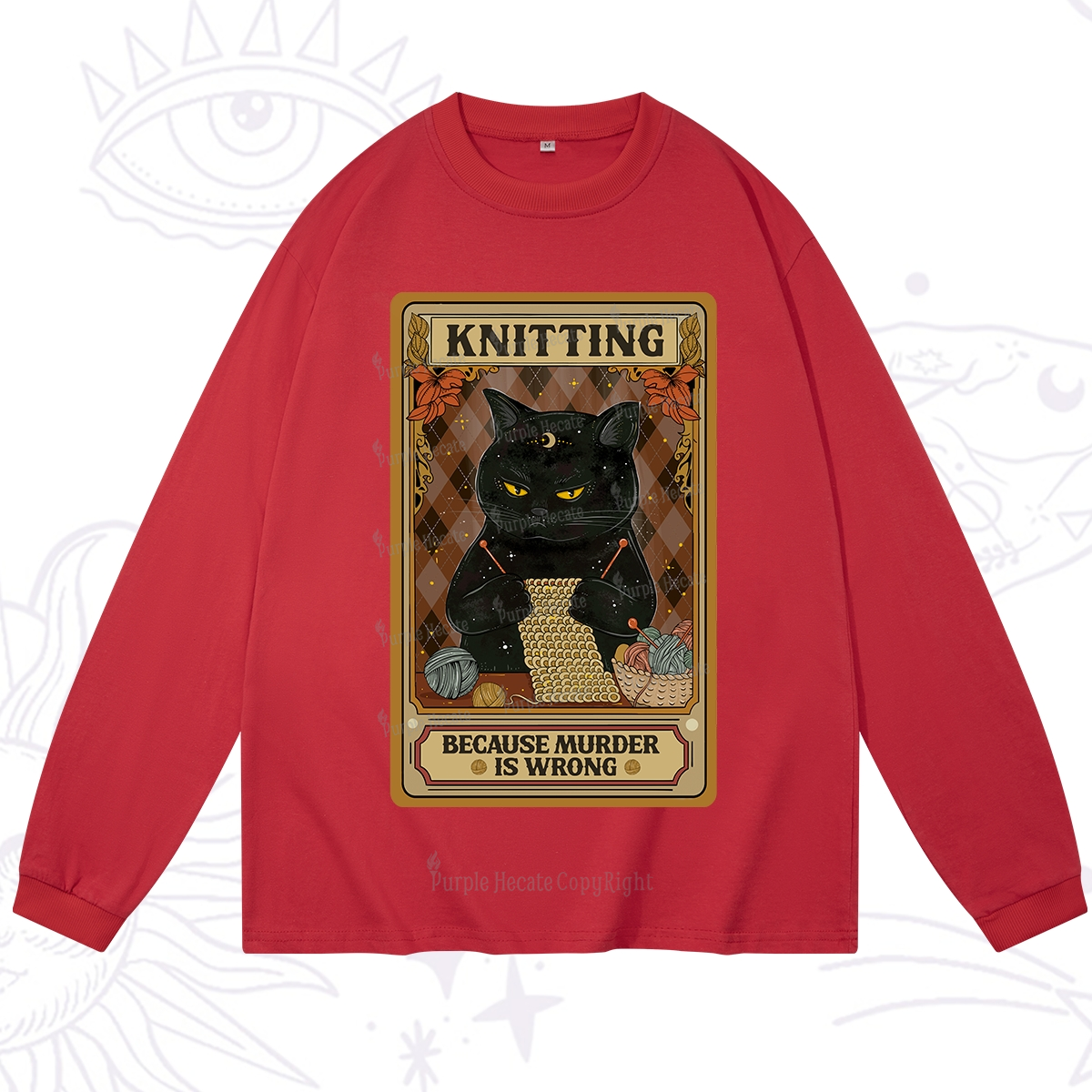 Purplehecate Knitting Because Murder Is Wrong Long Sleeve T-Shirt
