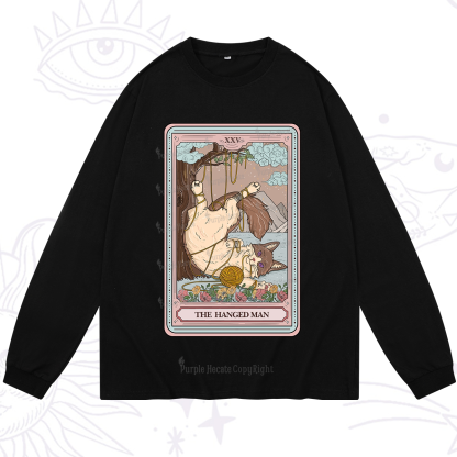 Purplehecate The Hanged Man Tarot Cat Long Sleeve T-Shirt