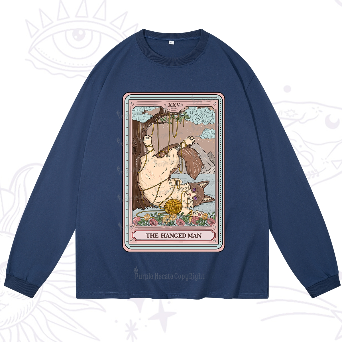 Purplehecate The Hanged Man Tarot Cat Long Sleeve T-Shirt