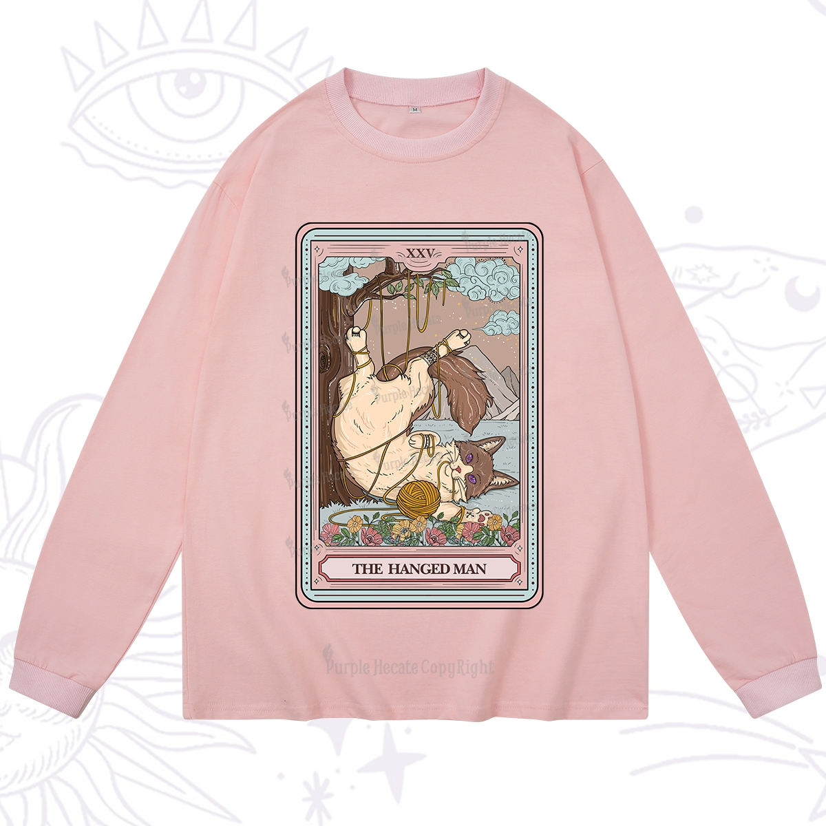 Purplehecate The Hanged Man Tarot Cat Long Sleeve T-Shirt
