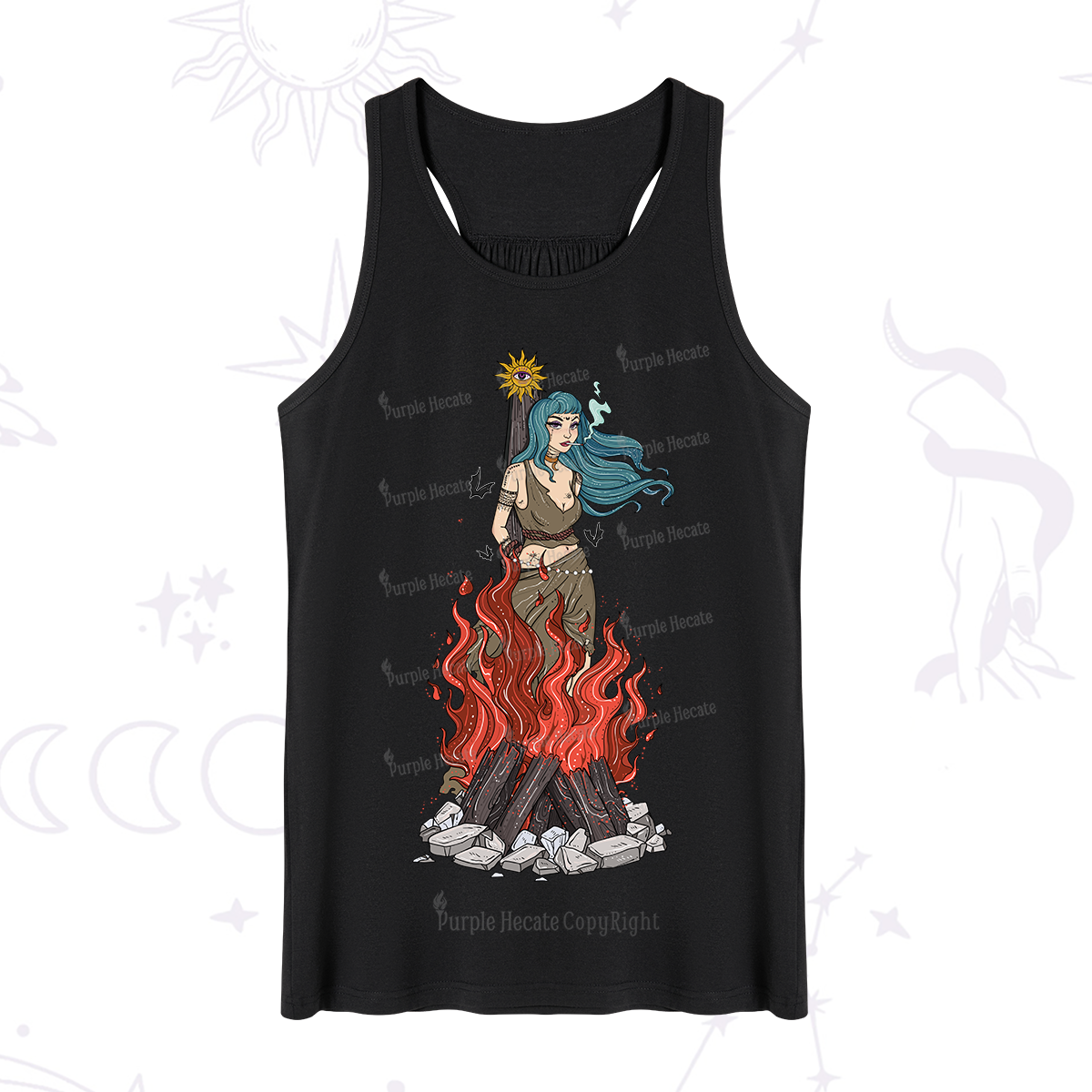 Purplehecate Witchy Woman Burned at the Stake Tank