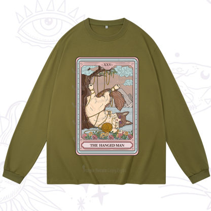 Purplehecate The Hanged Man Tarot Cat Long Sleeve T-Shirt