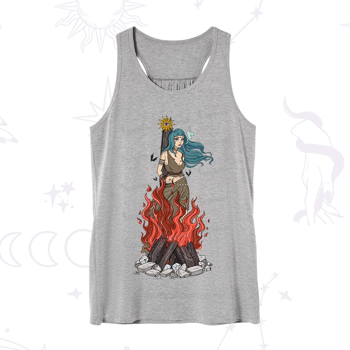 Purplehecate Witchy Woman Burned at the Stake Tank