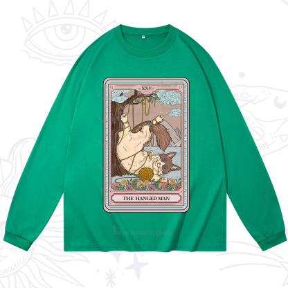 Purplehecate The Hanged Man Tarot Cat Long Sleeve T-Shirt