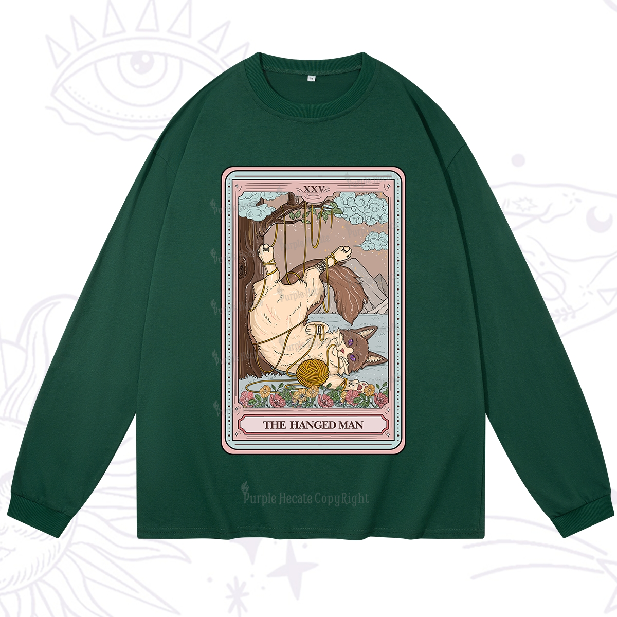 Purplehecate The Hanged Man Tarot Cat Long Sleeve T-Shirt