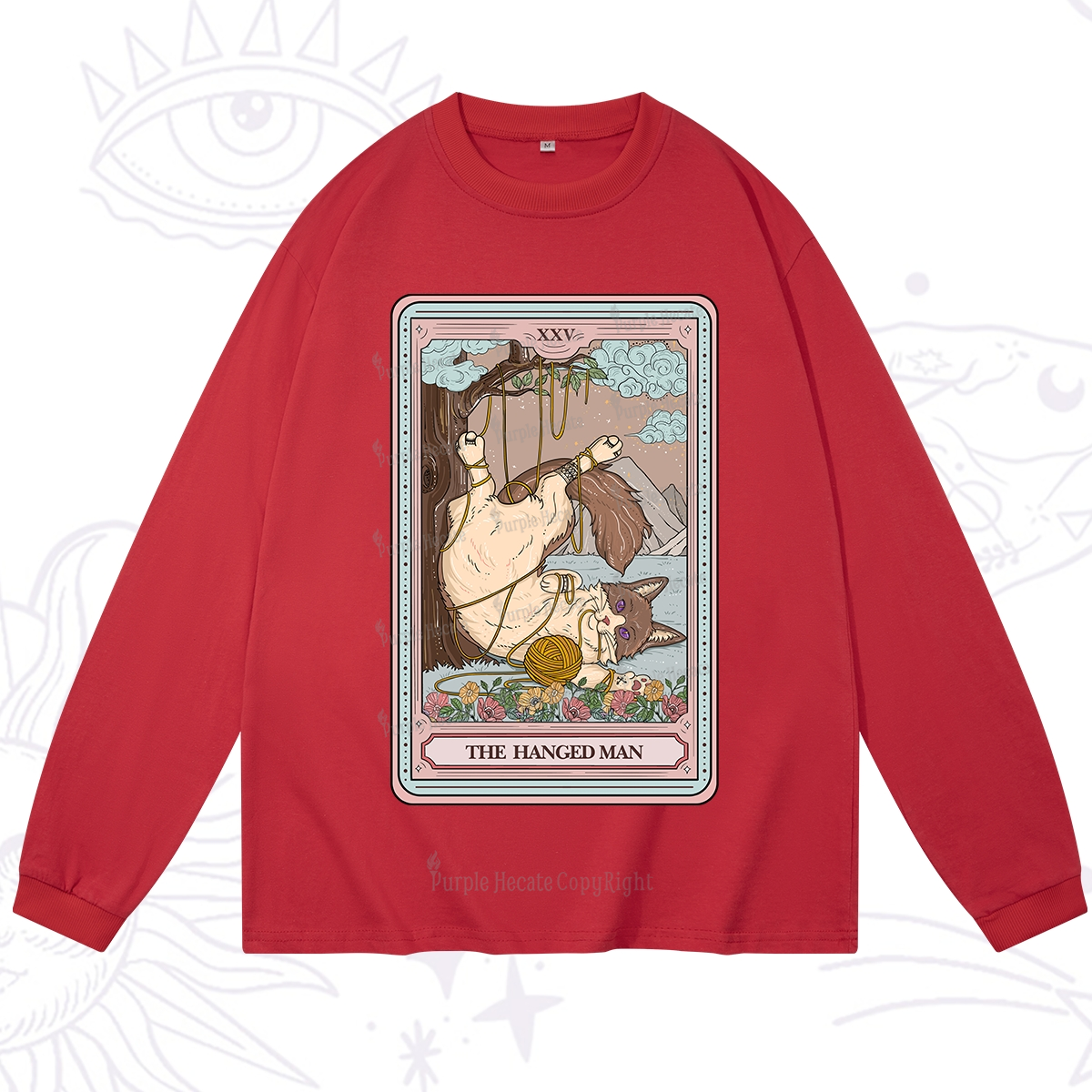 Purplehecate The Hanged Man Tarot Cat Long Sleeve T-Shirt