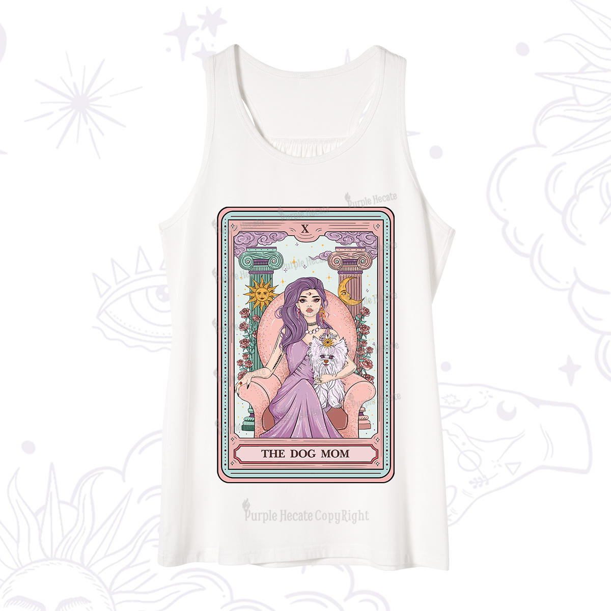 Purplehecate The Cute Dog Mom Tarot Card Tank